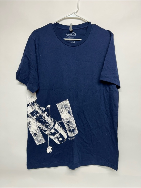 Bella Canvas Other - Men's Navy Graphic Crew Neck T‑Shirt space telescope